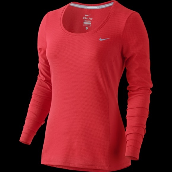 🌶 Nike dri fit contour long sleeve red 🌶 - Picture 1 of 6